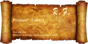 Rosner Fanni névjegykártya