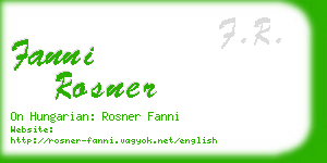 fanni rosner business card